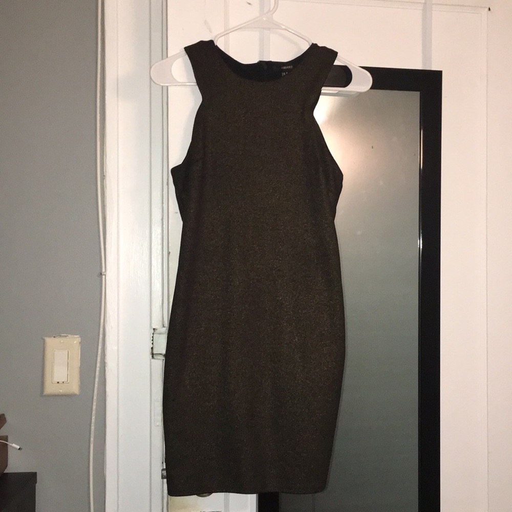 Black and bronze shimmery dress